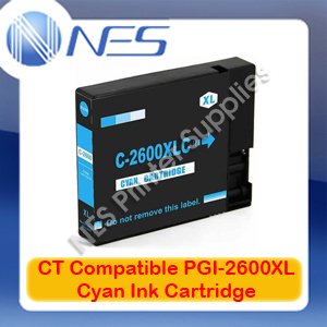 CT Compatible PGI2600XL-C CYAN High Yield Ink Cartridge for Canon IB4060/MB5060/MB5360